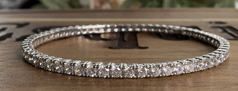 Sterling Silver CZ Tennis Bangle Bracelet 925 Cubic Zirconia